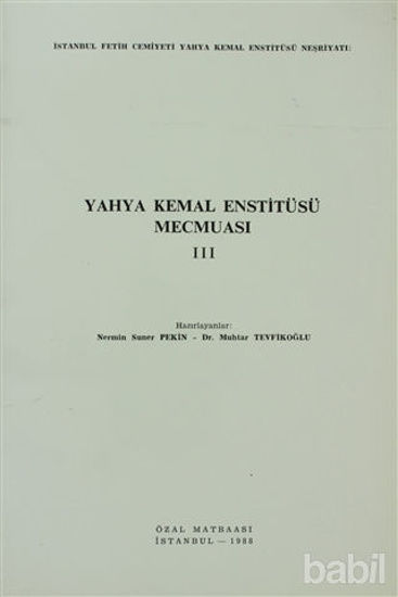Picture of Yahya Kemal Enstitüsü Mecmuası 3. Cilt