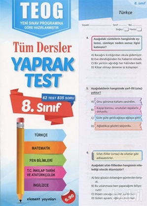 Picture of 8. Sınıf Tüm Dersler Yaprak Test