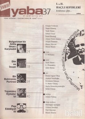 Picture of Yaba Edebiyat Dergisi Sayı: 37