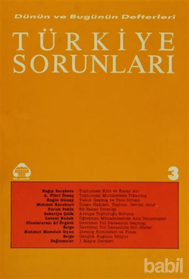 Picture of Dünün ve Bugünün Defterleri Türkiye Sorunları Dizisi 7 Sayı: 3