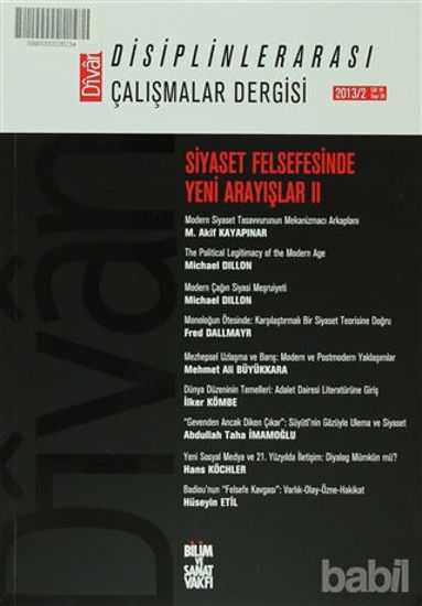 Picture of Divan : Disiplinlerarası Çalışmalar Dergisi 2013/2 Sayı : 35 Cilt 18