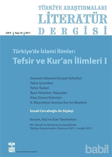 Picture of Türkiye Araştırmaları Literatür Dergisi Cilt 9 Sayı: 18