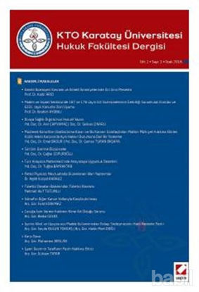 Picture of KTO Karatay Üniversitesi Hukuk Fakültesi Dergisi C: 1 S: 1 Ocak 2016