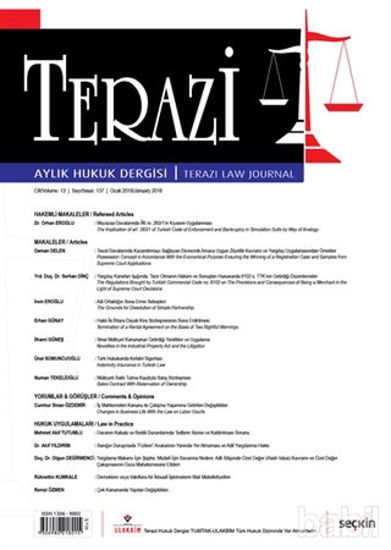 Picture of Terazi Aylık Hukuk Dergisi Sayı: 137 Ocak 2018