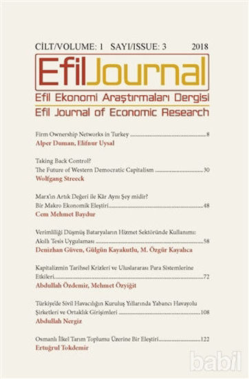 Picture of Efil Ekonomi Araştırmaları Dergisi; Cilt: 1 Sayı: 3
