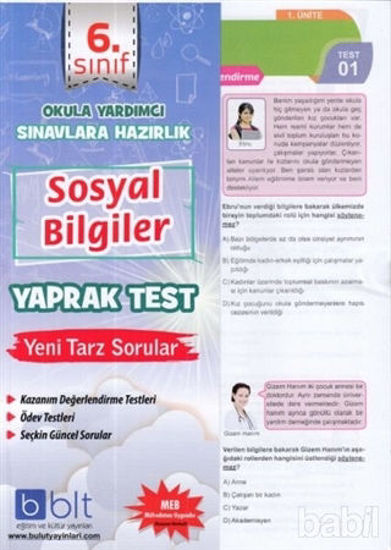 Picture of 6. Sınıf Sosyal Bilgiler Yaprak Test