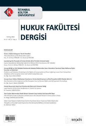 Picture of İstanbul Kültür Üniversitesi - Hukuk Fakültesi Dergisi Cilt: 17 Sayı: 2