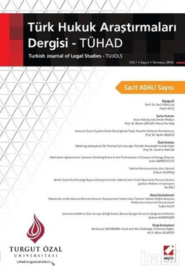 Picture of Türk Hukuk Araştırmaları Dergisi Cilt: 1 Sayı: 2