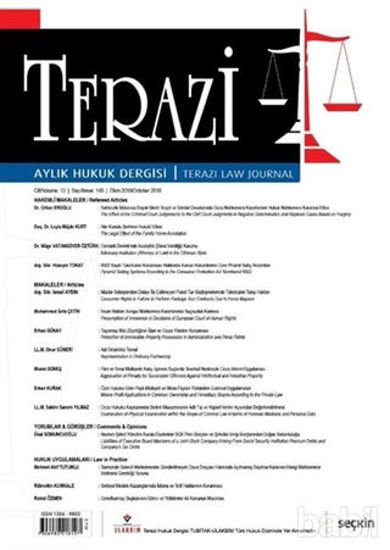 Picture of Terazi Aylık Hukuk Dergisi Sayı: 146