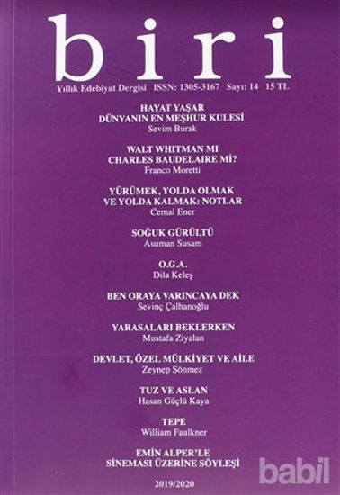 Picture of Biri Yıllık Edebiyat Dergisi Sayı: 14