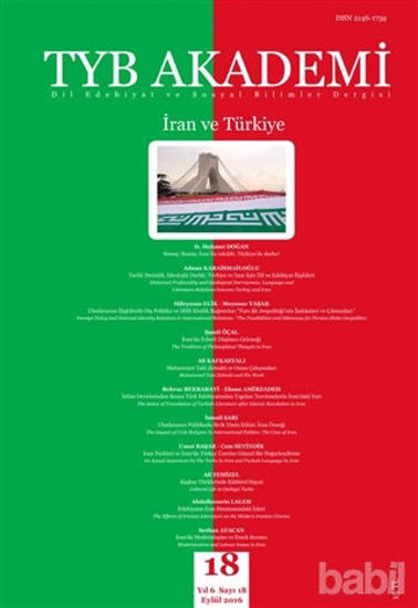 Picture of TYB Akademi Dergisi Sayı: 18 Eylül 2016