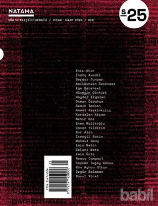 Picture of Natama Şiir ve Eleştiri Dergisi Sayı: 25 Ocak - Mart 2020