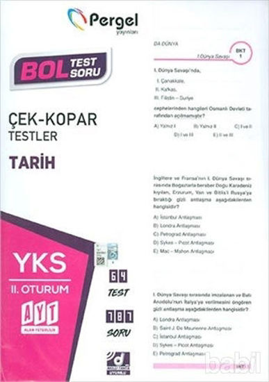 Picture of YKS 2. Oturum Tarih Çek Kopar Testler