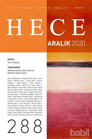 Picture of Hece Aylık Edebiyat Dergisi Sayı: 288 Aralık 2020